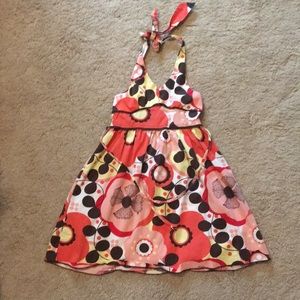 Girls Speechless Summer Dress Size 7 Orange Brown Floral Pattern